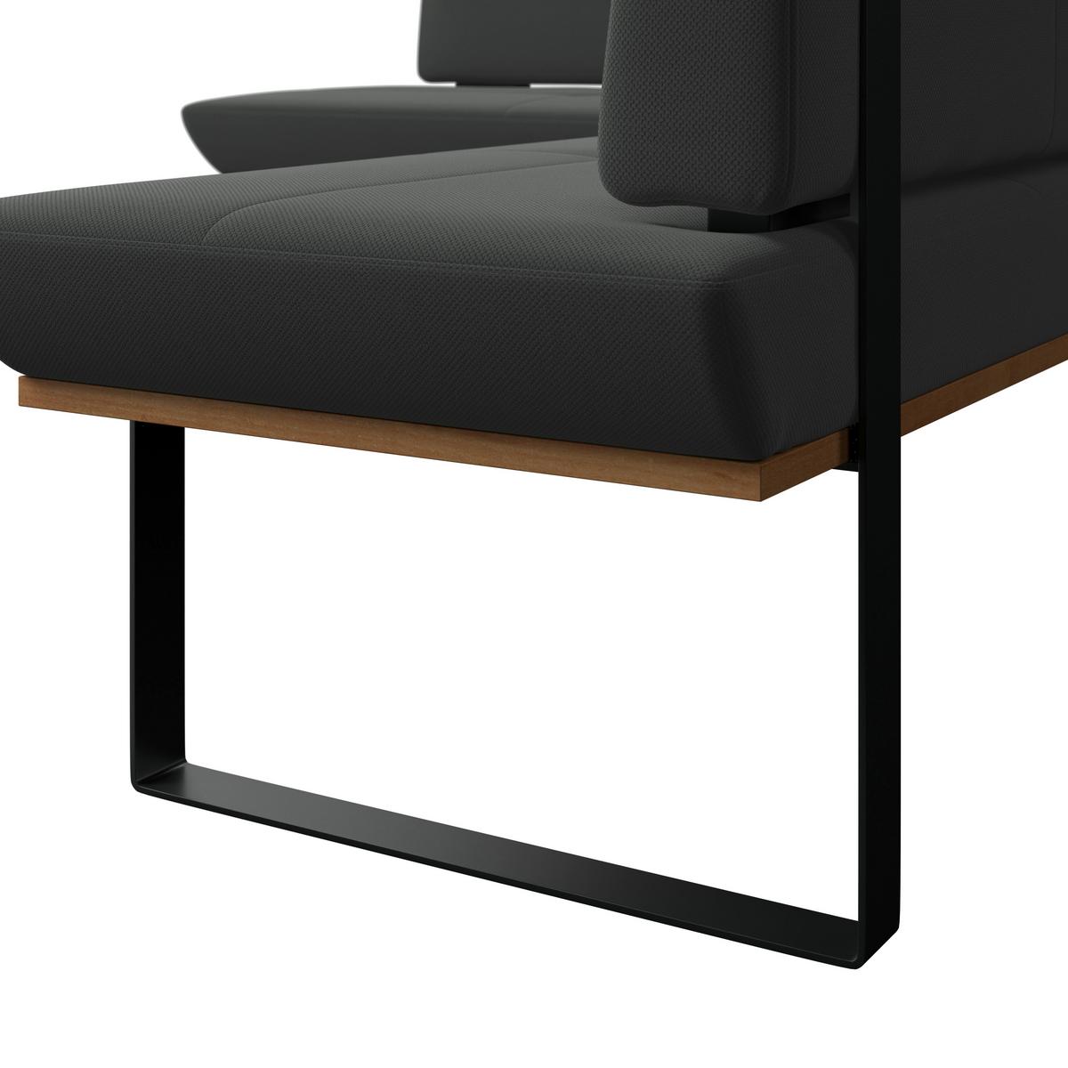 Eckbank Tristan Webstoff anthrazit,S:175x225cm - Anthrazit/Schwarz, MODERN, Holz/Textil (175/225cm) - James Wood