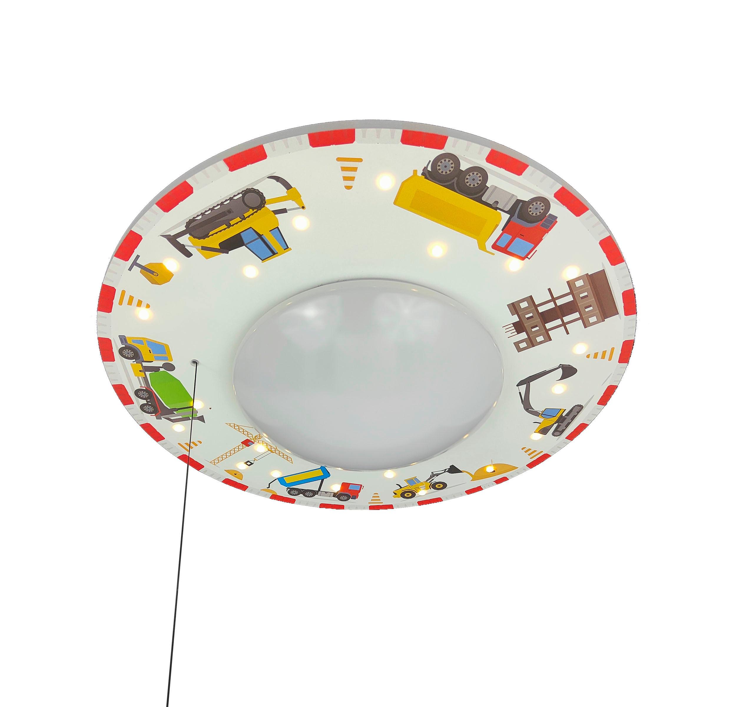 Kinderdeckenleuchte 7004 - Deckenleuchte Baustelle - Multicolor/Weiß, Basics, Holzwerkstoff/Kunststoff (54/11cm) - Niermann
