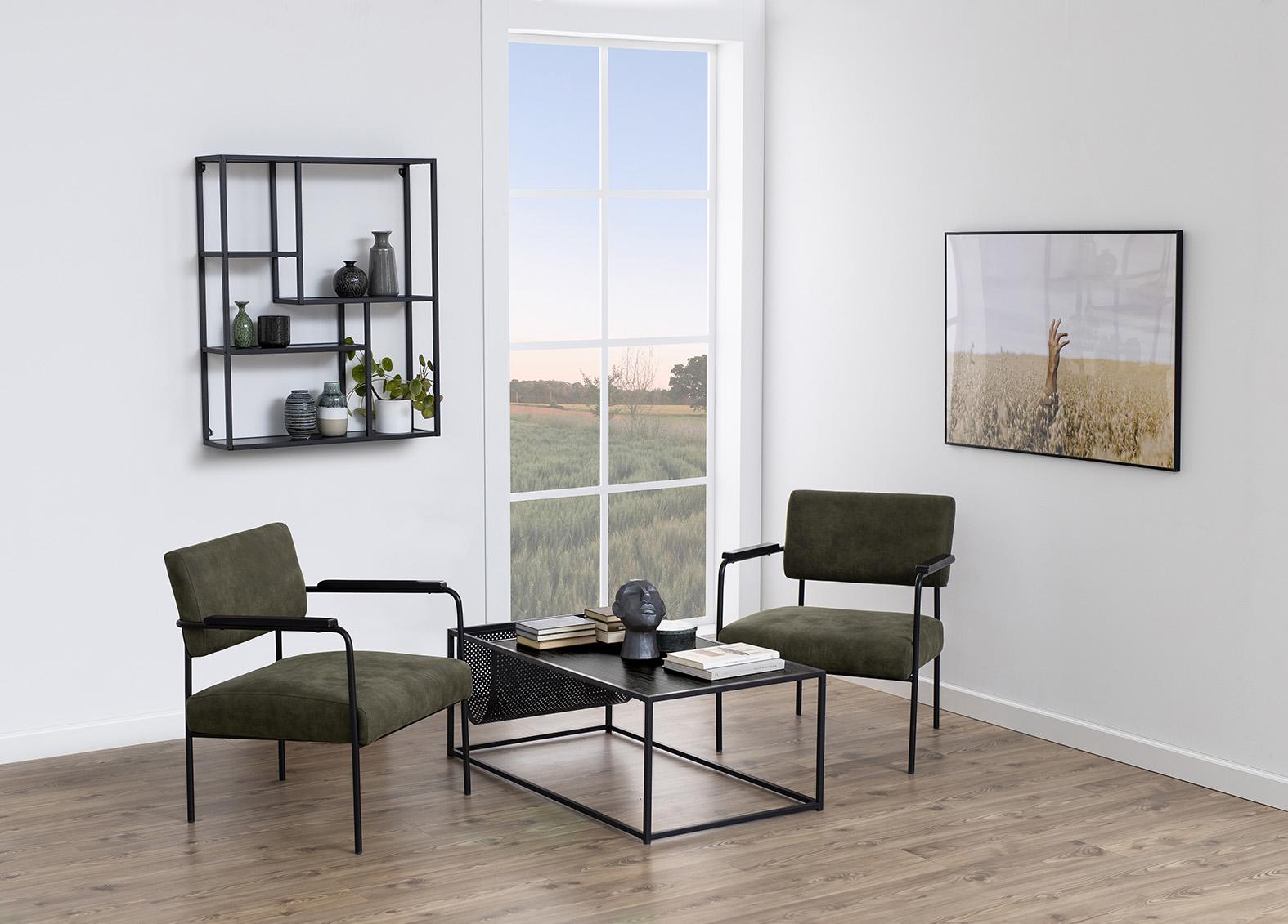 Konferenční stolek Seaford 110cm - černá, Trend, kov/kompozitní dřevo (110/60/40cm)