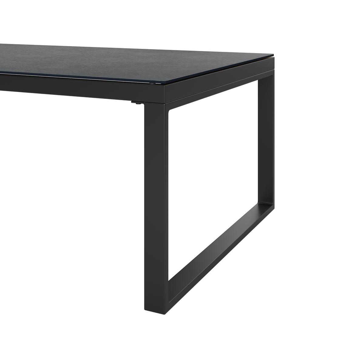 Loungetisch Brest - Anthrazit, MODERN, Glas/Metall (120/39/60cm) - Beldano