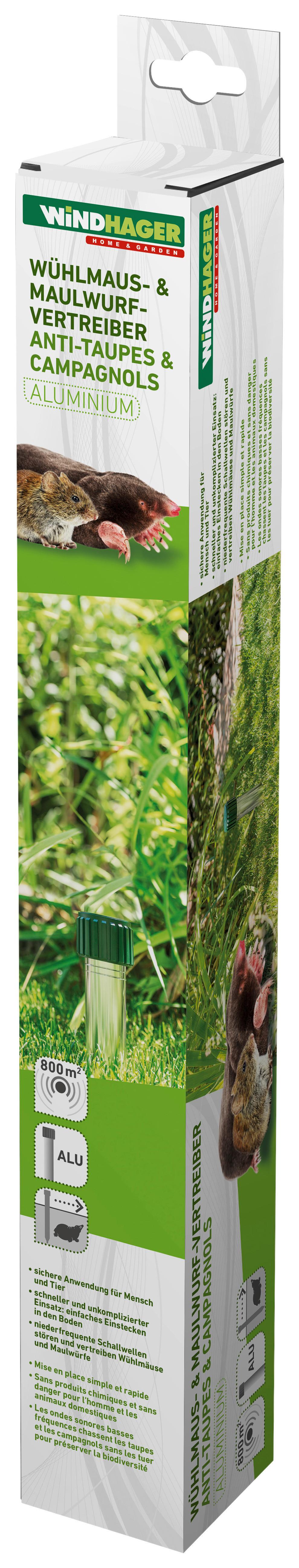 Ultraschall-tiervertreiber Wühlmaus Alu 4 Star - Alufarben/Grün, Basics, Kunststoff (170cm)