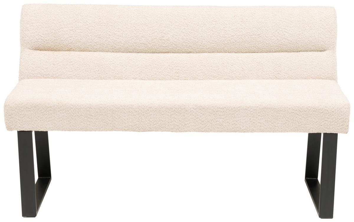 Sitzbank Kea Mit Lehne Beige, B: 140 Cm - Beige/Schwarz, KONVENTIONELL, Textil/Metall (140/83/61cm) - MID.YOU