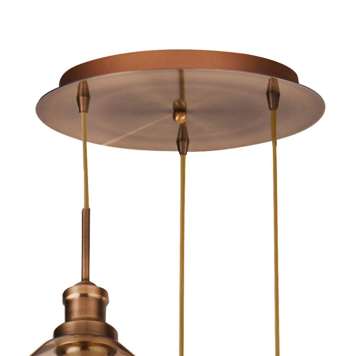 Hängeleuchte Mia H: 150 cm 3-Flammig - Champagner/Messingfarben, Design, Glas/Metall (51/150cm)