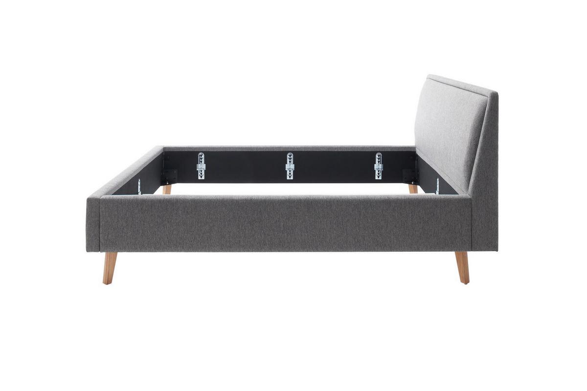 Polsterbett 140x200 cm Frieda Grau - Eichefarben/Grau, MODERN, Textil (140/200cm) - Livetastic