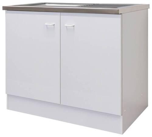 Mosogató Alsószekrény Speed - világosszürke/fehér, Konventionell, faalapú anyag (100/85/50cm) - Best Price