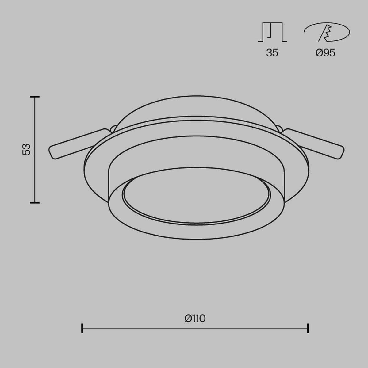 Deckenleuchte Hoop - Goldfarben/Schwarz, MODERN, Kunststoff/Metall (11/5,3cm) - MAYTONI