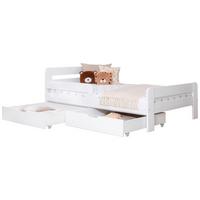 Bett Bennet Weiß inkl. Zubehör,120x200 cm - Weiß/Naturfarben, MODERN, Holz/Textil (120/200cm) - MID.YOU