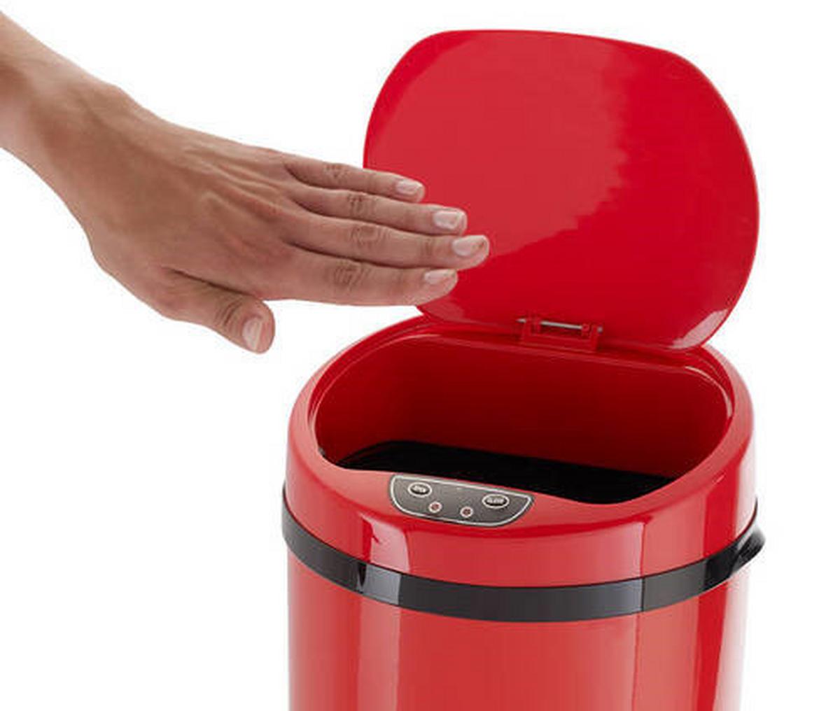 Odpadkový kôš ECHTWERK SENSOR - čierna/červená, Konventionell, kov/plast (24,5/37,5cm) - Echtwerk