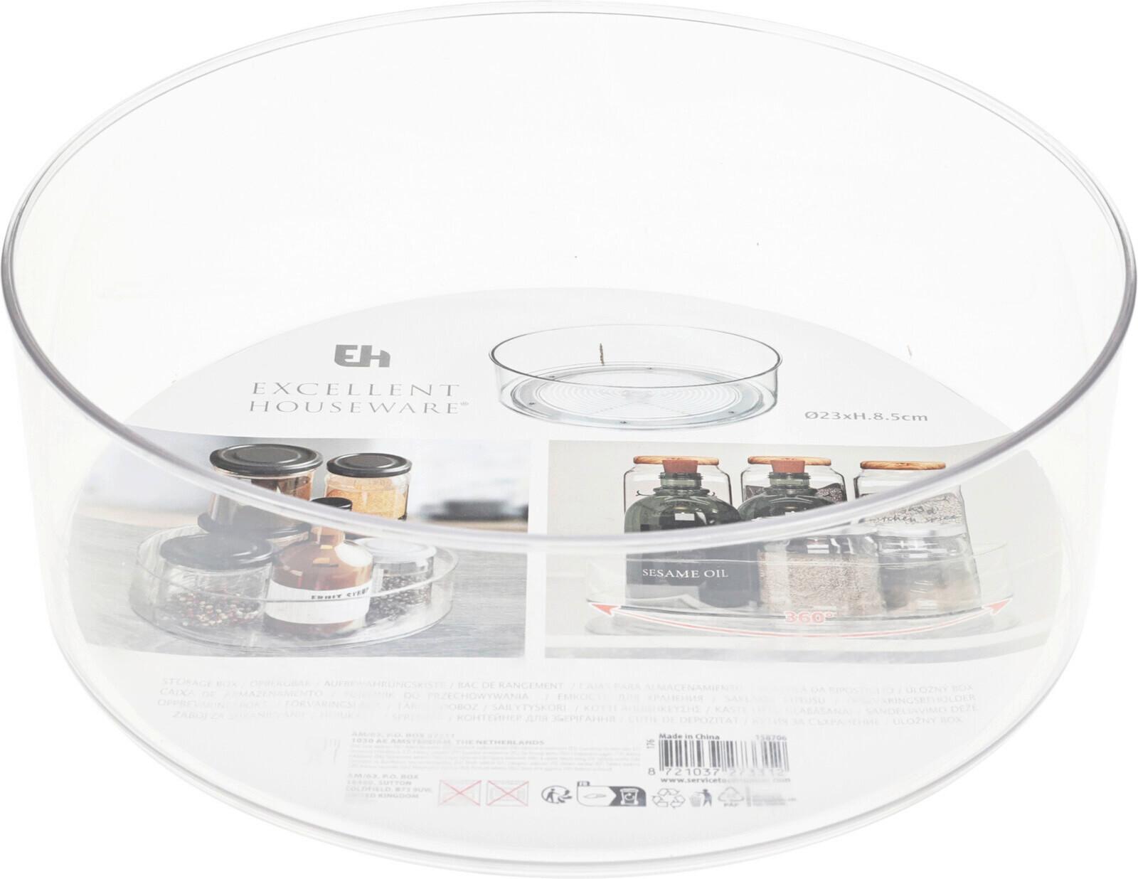 Organizér do chladničky ORGANIZER FRIDGE SPIN - priehľadné, Basics, plast (23/8.5/23cm)