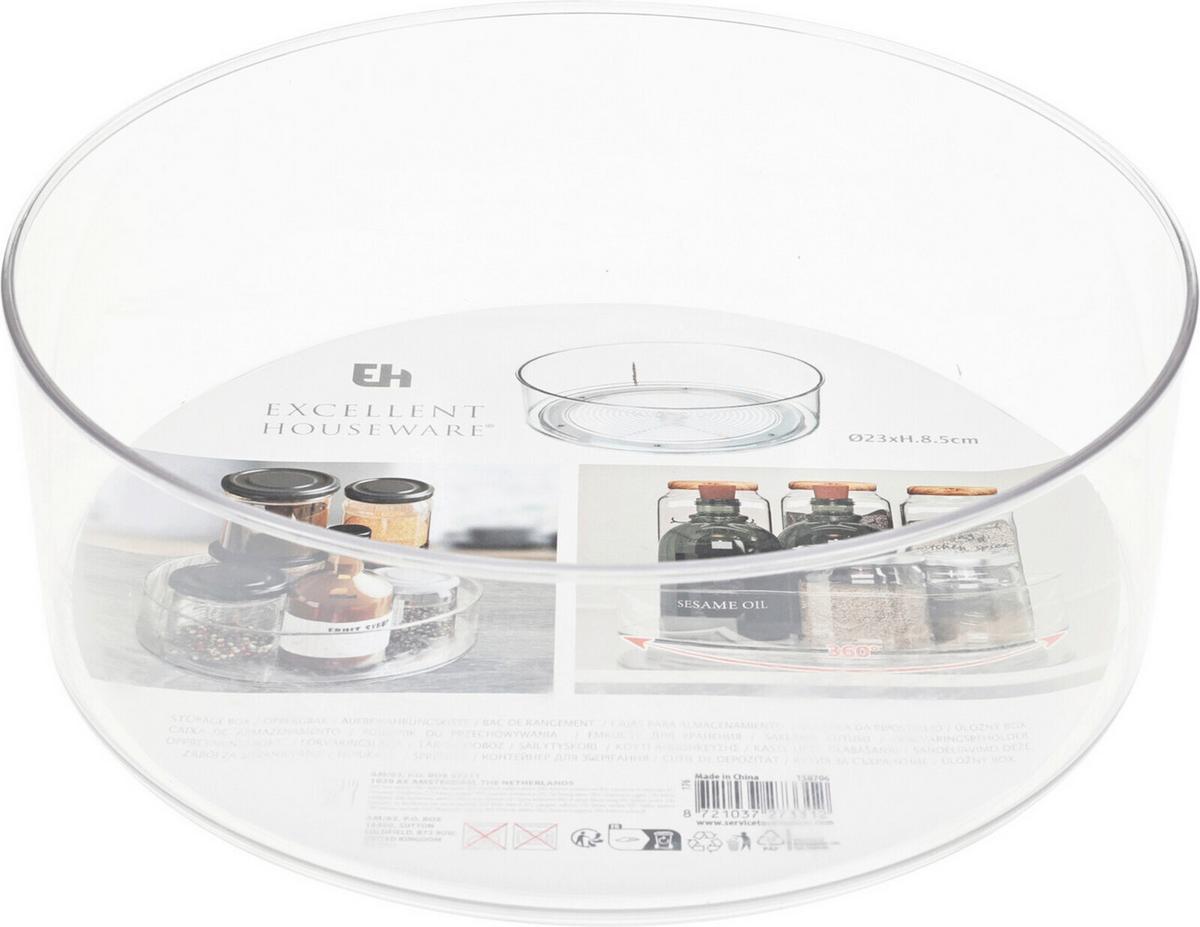 Organizér do chladničky ORGANIZER FRIDGE SPIN - priehľadné, Basics, plast (23/8.5/23cm)