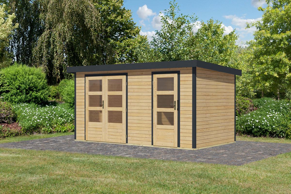 Gartenhaus Cooper A 400/209/213 cm - Fichtefarben/Anthrazit, MODERN, Holz/Metall (400/209/213cm)