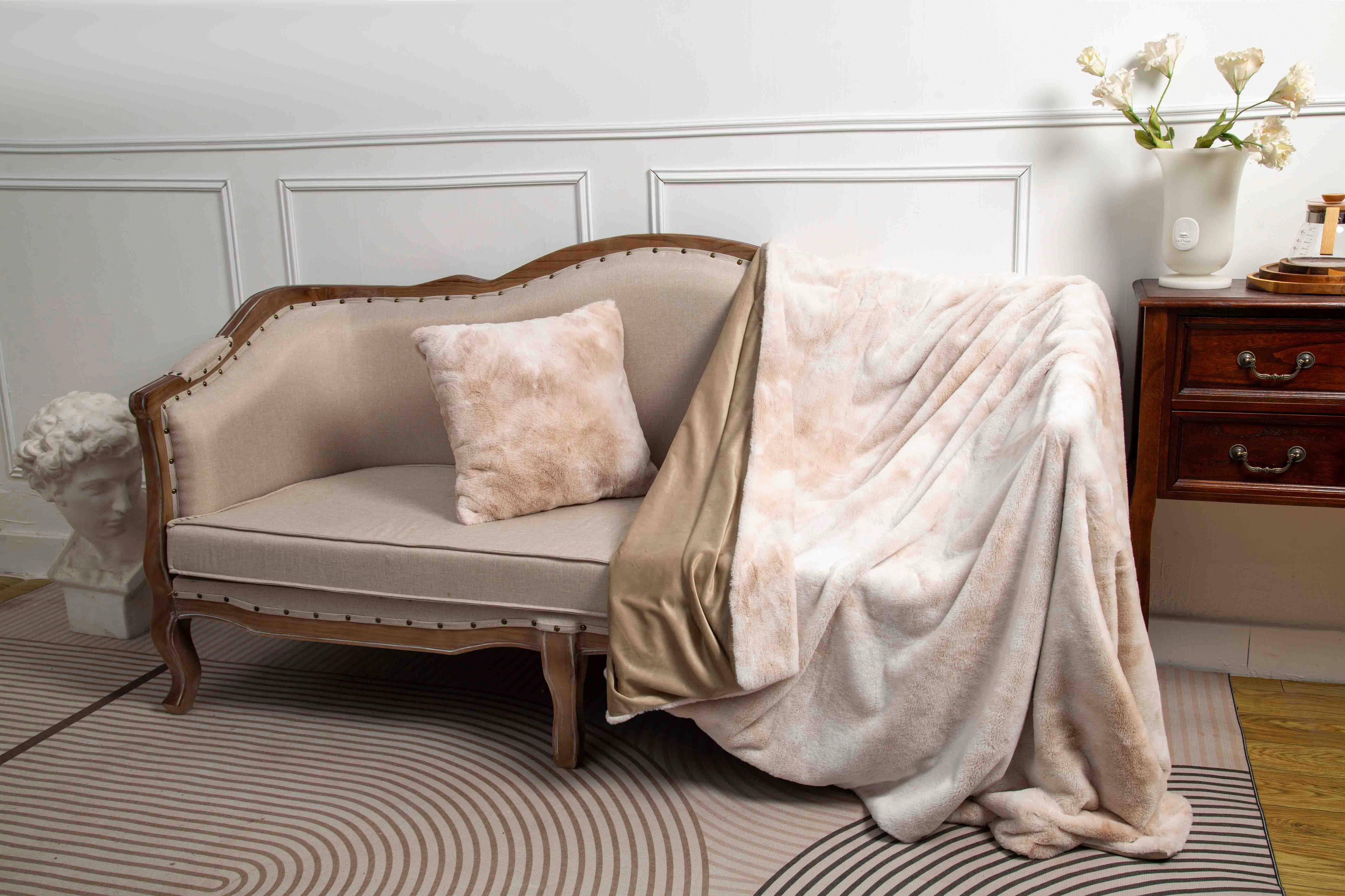 Felldecke Dina - Sandfarben, MODERN, Textil (150/200cm) - Luca Bessoni
