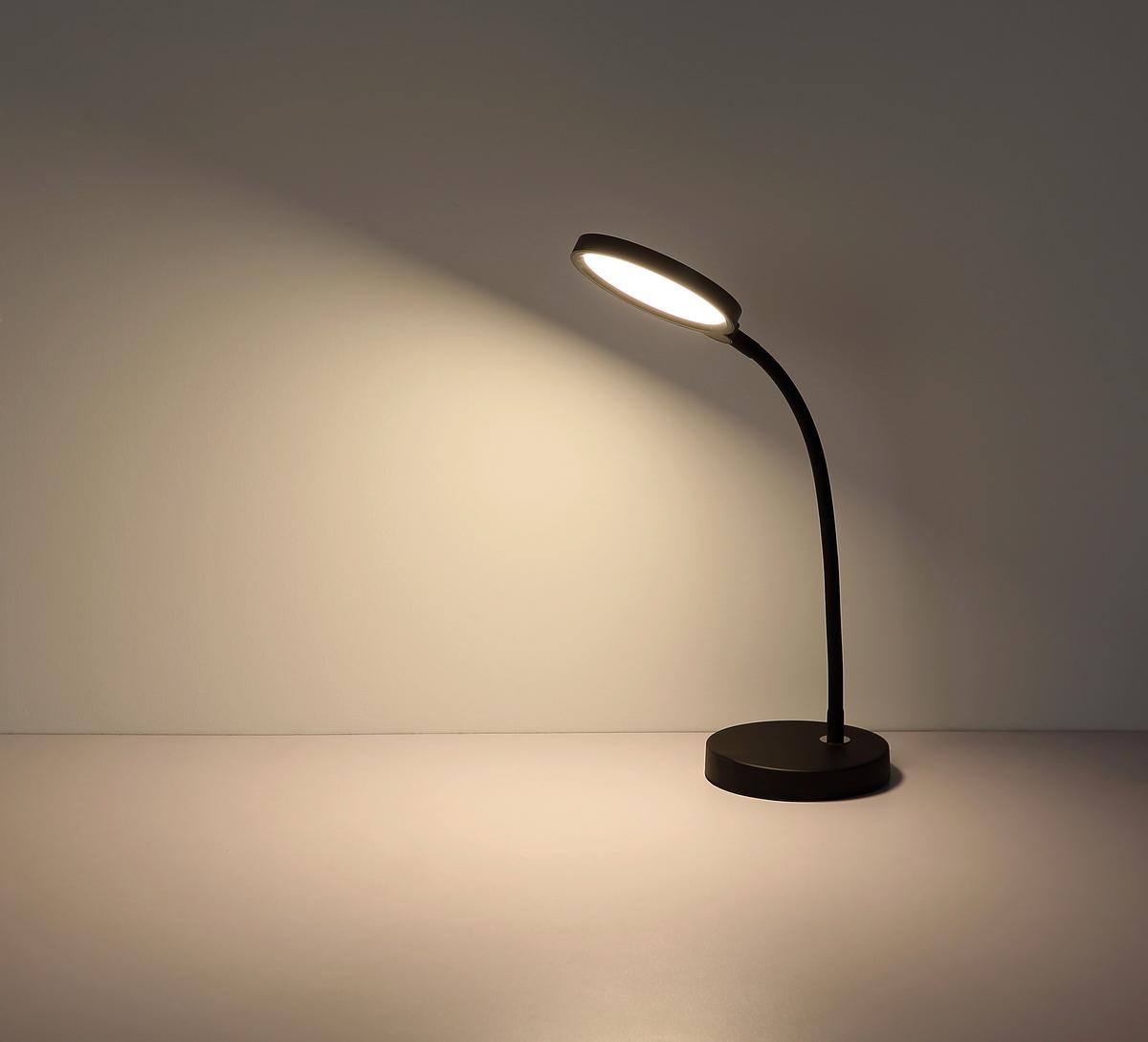 LED-TISCHLEUCHTE Opal, ca. 43x15x28 cm - Opal/Schwarz, Design, Kunststoff/Metall (43/15/28cm) - Globo