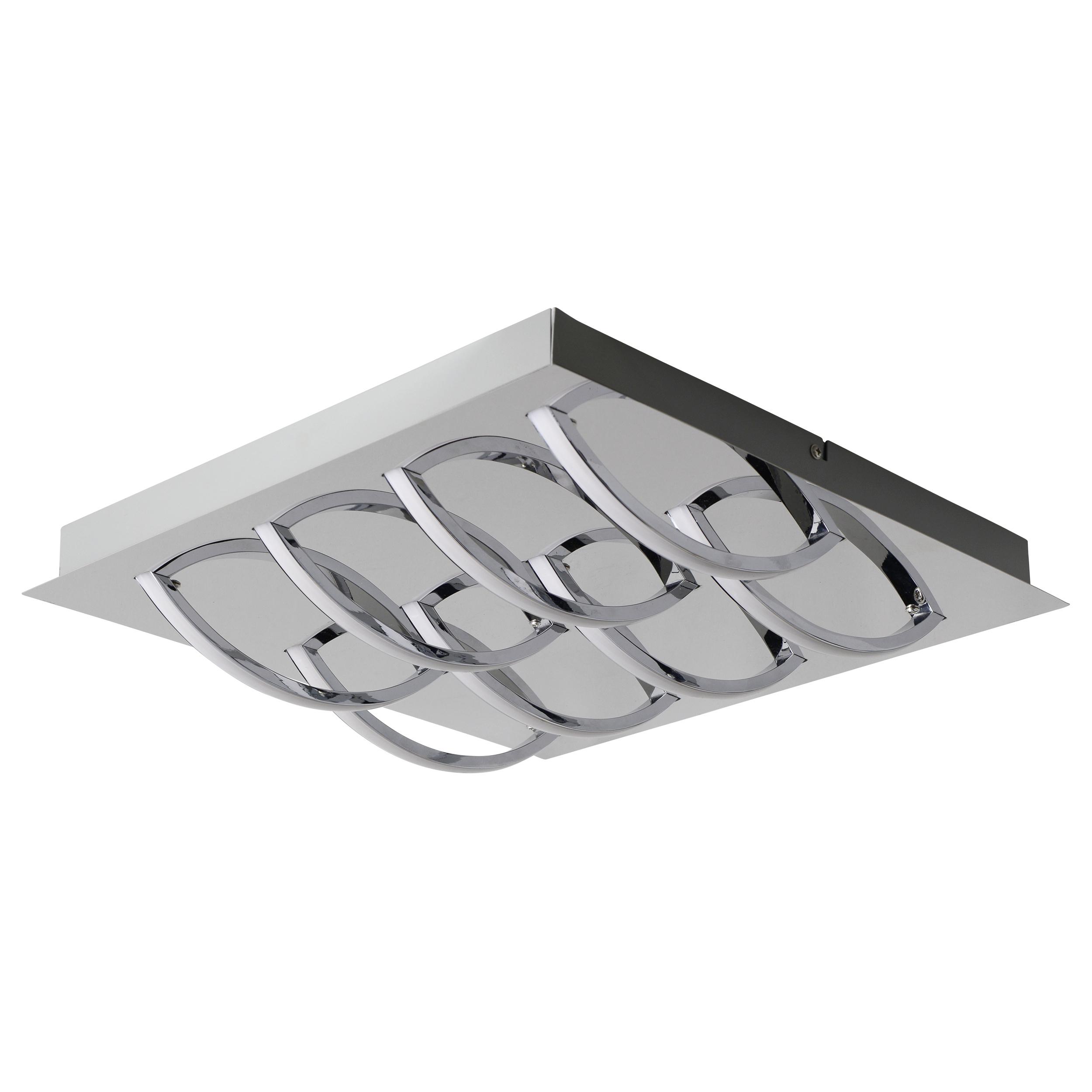 Led-deckenleuchte Mancheste L: 41 Cm Dimmbar - Chromfarben/Opal, Basics, Kunststoff/Metall (41/41/8,5cm) - Näve