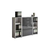 Aktenschran Office Edition Grau/anthrazit Hg B: 172,6cm - Anthrazit Hochglanz/Grau, MODERN, Holzwerkstoff (172,6/113,6/33cm) - MID.YOU