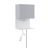 Wandleuchte Merani 1-flammig Mit Lesearm Und Usb-Anschluss - Weiß/Grau, LIFESTYLE, Textil/Metall (25/35,5cm) - Paulmann