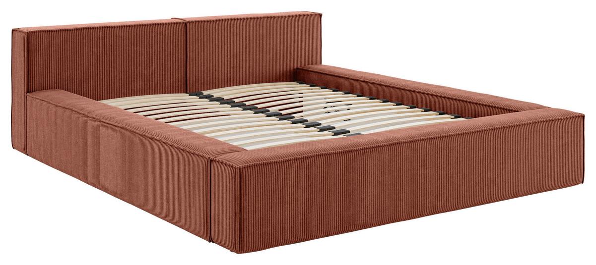 POLSTERBETT inkl. Lattenrost 180x200 - Beige/Schwarz, Basics, Holz/Textil (180/200cm) - Livetastic