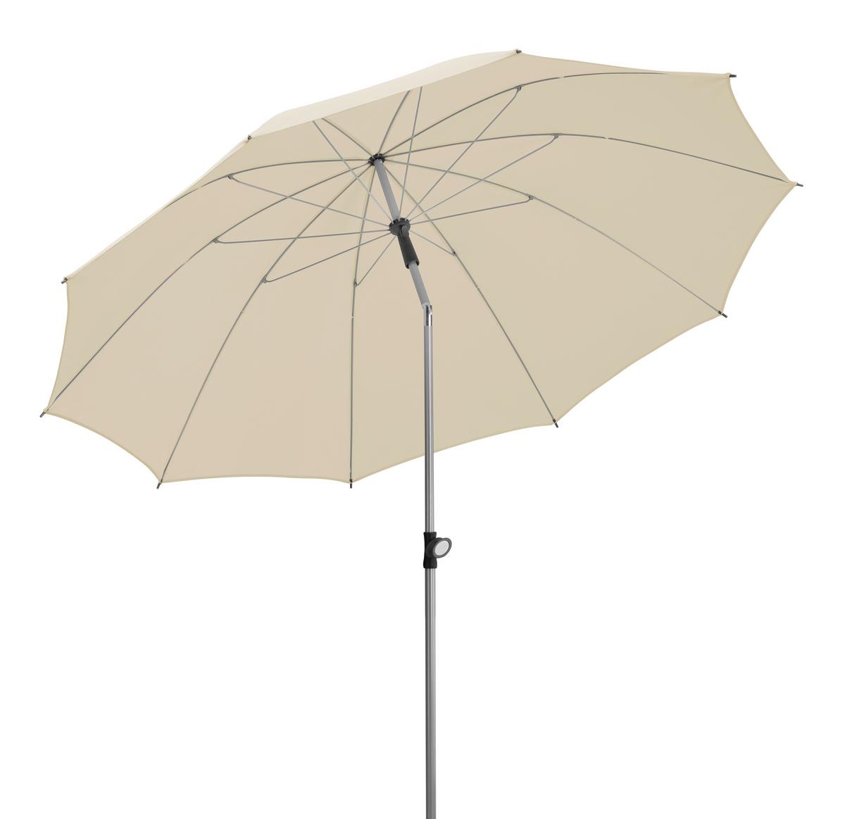 Sonnenschirm Locarno BxHxT: 220x231x220 cm Naturfarben - Silberfarben/Naturfarben, Basics, Textil/Metall (220/231/220cm) - Schneider