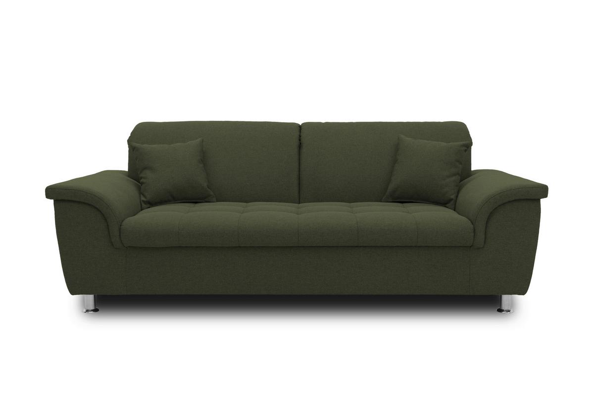 2-sitzer-sofa Franzi Grün Webstoff - Chromfarben/Grün, KONVENTIONELL, Textil (210/81/97cm) - MID.YOU