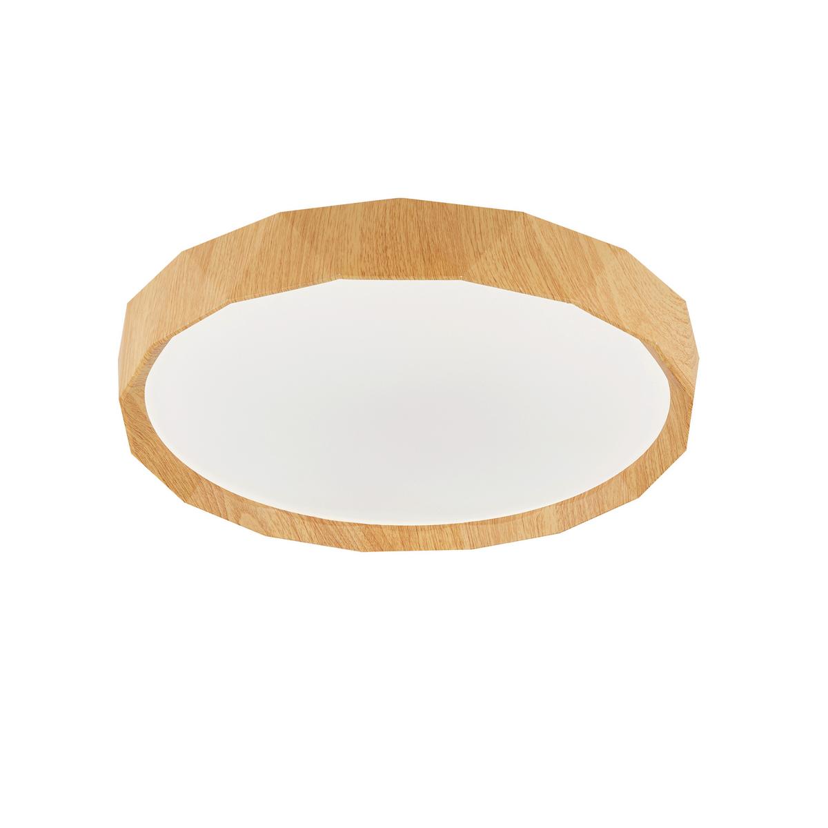 Led-deckenleuchte 13-17666 Cadix - Weiß, Natur, Holz/Kunststoff (38.5/38.5/7cm)