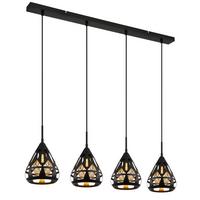 Hängeleuchte 15889-4h - Schwarz, Basics, Kunststoff/Metall (92/17/120cm) - Globo