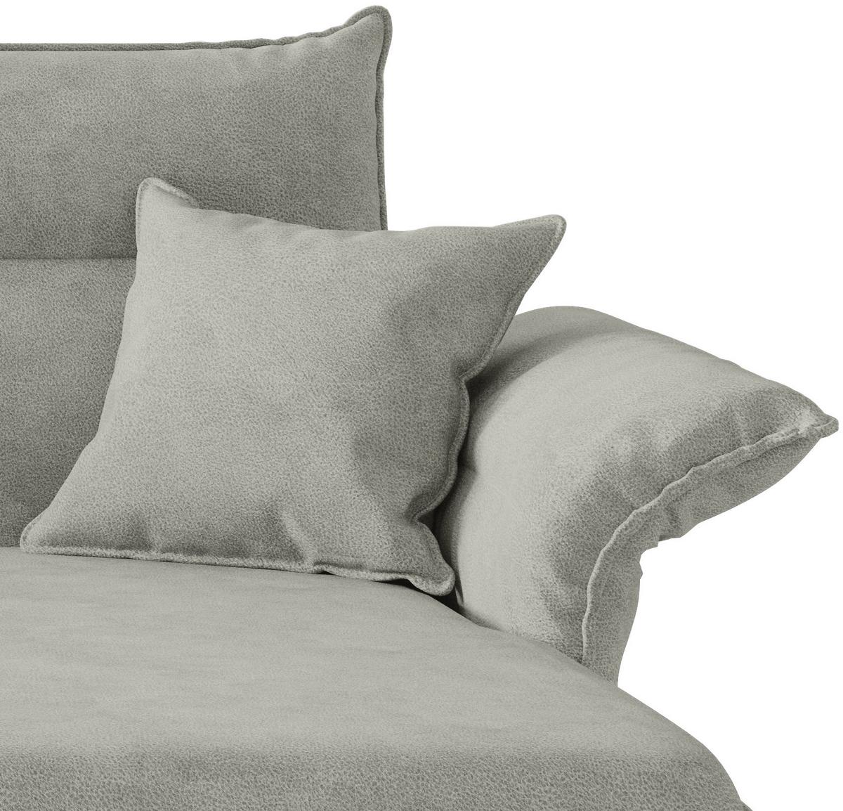 Ecksofa Jakarta - Edelstahlfarben/Hellgrau, Design, Textil (265/185cm) - Livetastic