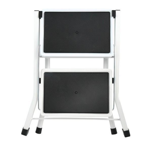 Klapptrittleiter 2 Stufen - Schwarz/Weiß, Basics, Kunststoff/Metall (49,5/48,5/44,5cm) - Spirella