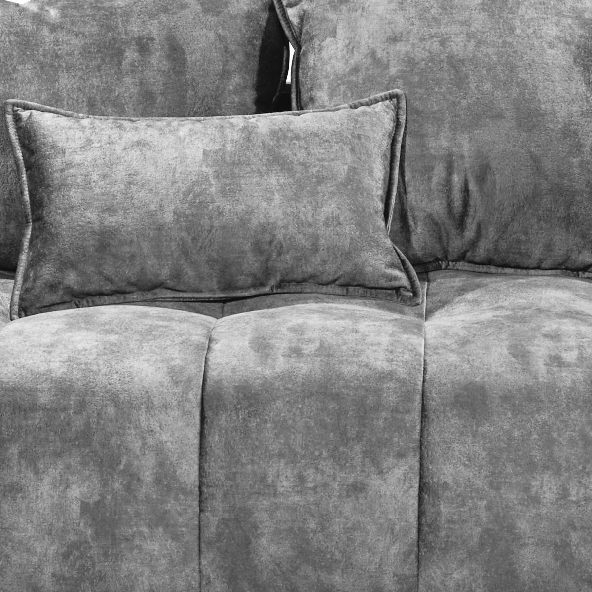 Big Sofa London Mit Rückenkissen B: 316 Cm Grau - Silberfarben/Grau, MODERN, Textil (316/90/112cm) - Livetastic