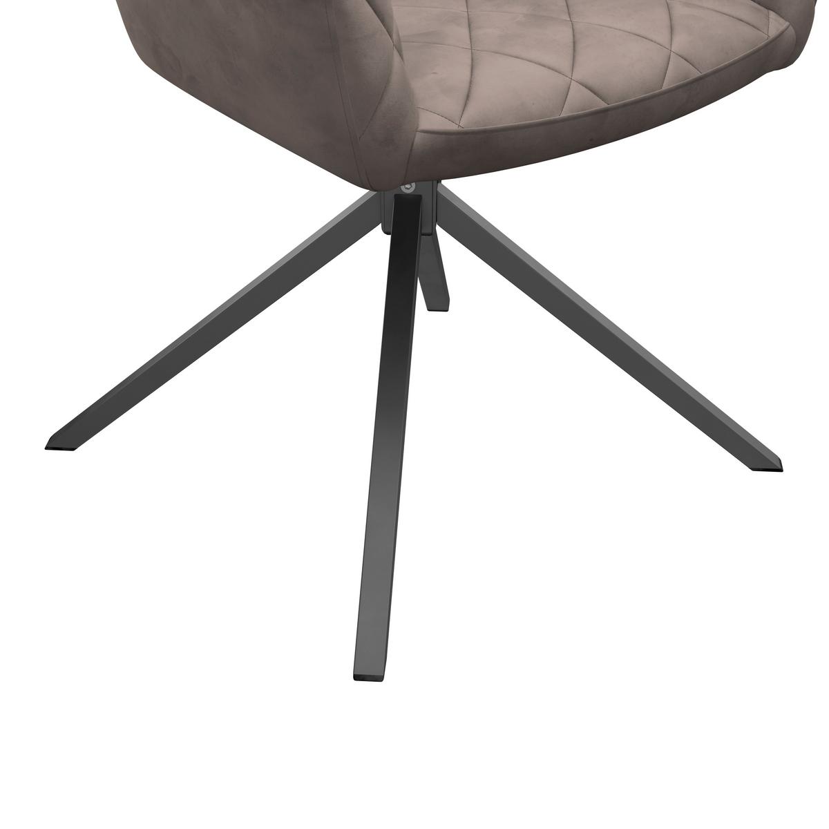 Stuhl Patti Beige, Sitzfl. 360° Drehbar - Beige/Schwarz, KONVENTIONELL, Textil/Metall (58/81/54cm)