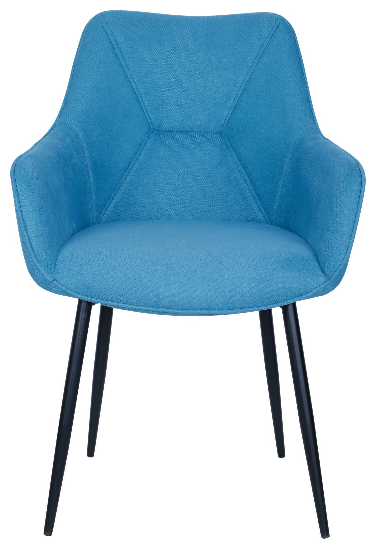 Stolička s podrúčkami Tyrkys/čierna - čierna/tyrkysová, Modern, kov/drevo (57/85/60cm) - Mömax