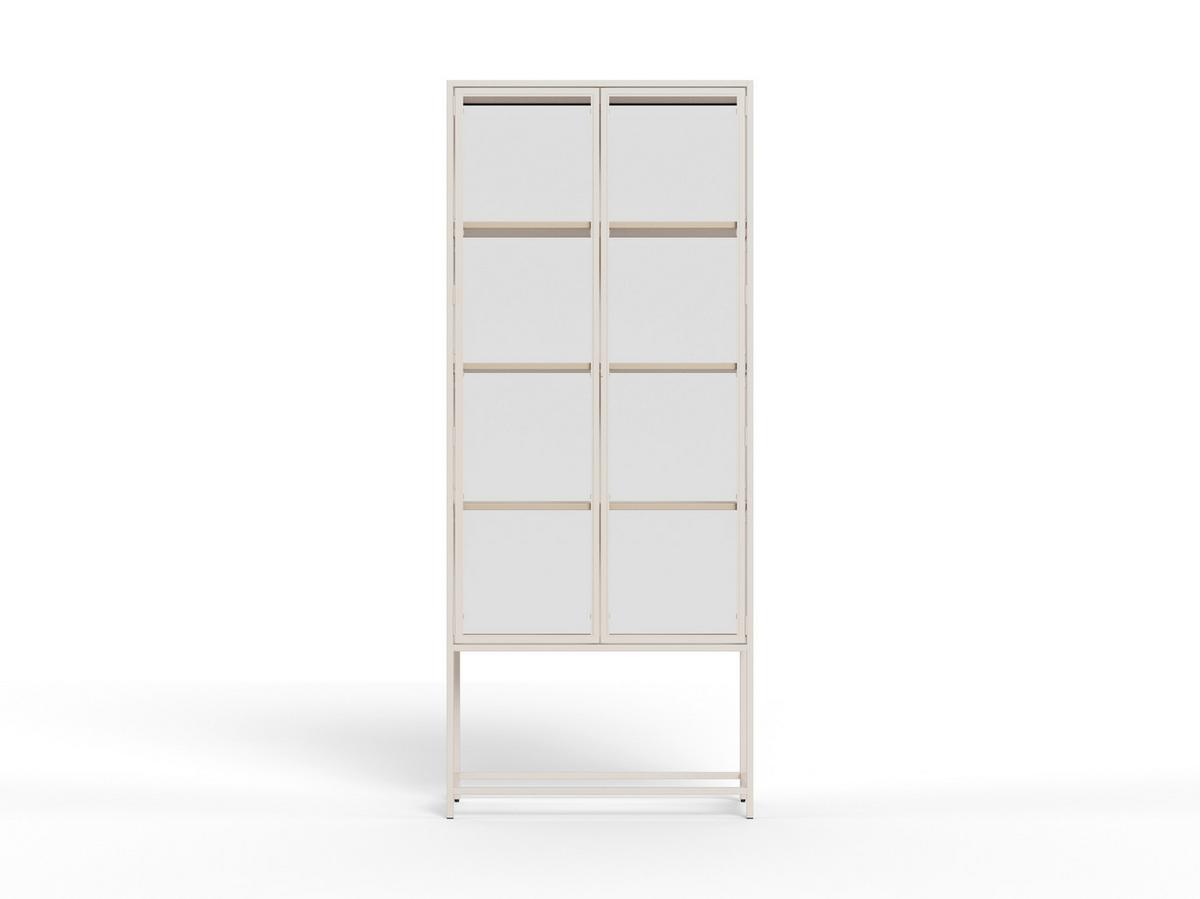 VITRÍNA SEAFORD - číra/sivá, Design, kov/kompozitné drevo (77/185,6/35cm) - MID.YOU