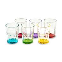 Trinkglas bunt Sandy 6er-Set, je ca. 290 ml - Blau/Pink, Basics, Glas (7,8/10,3cm) - Luca Bessoni