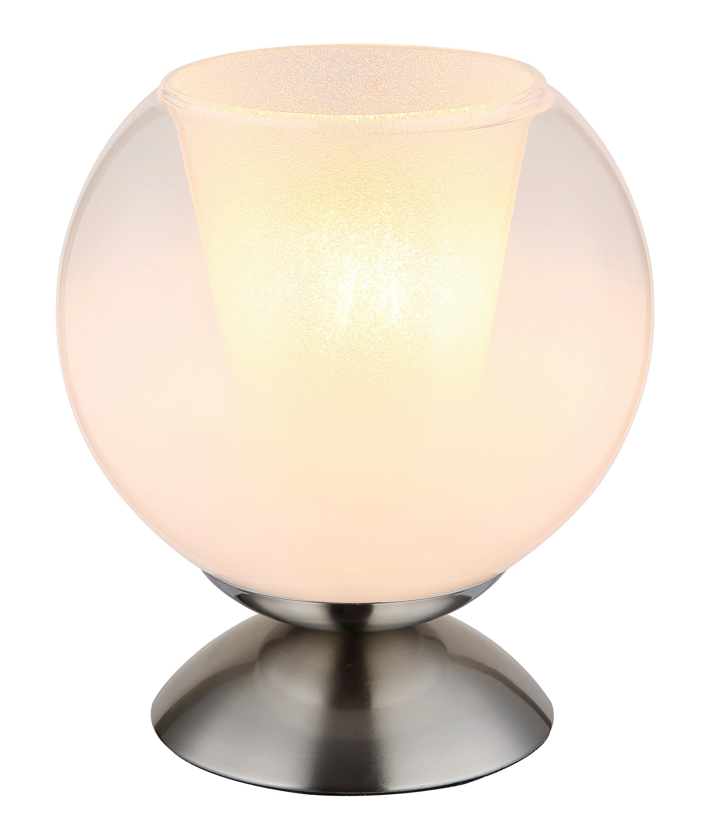 Tischleuchte Barry Grau Klar D: 18 cm - Klar/Chromfarben, Basics, Glas/Kunststoff (18/19cm) - Globo