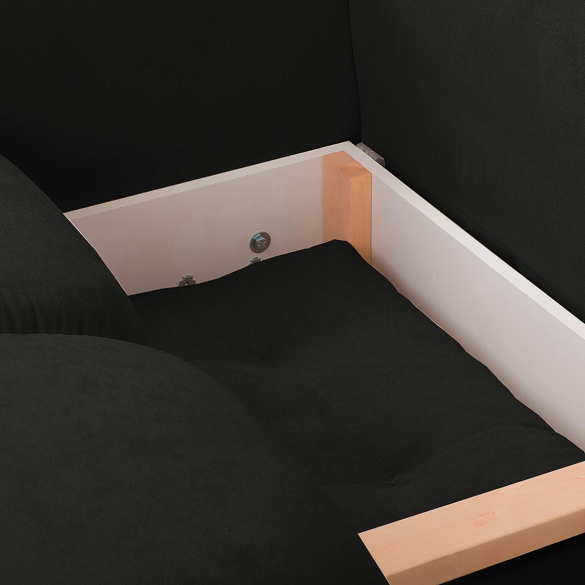 Ecksofa Azzuro Schwarz S: 256x175 cm - Silberfarben/Schwarz, Design, Textil (256/175cm) - Livetastic