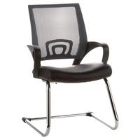 Besucherstuhl Visto Net V Grau/Schwarz Bis 110 Kg - Silberfarben/Schwarz, Basics, Kunststoff/Textil (57/98/52cm) - MID.YOU