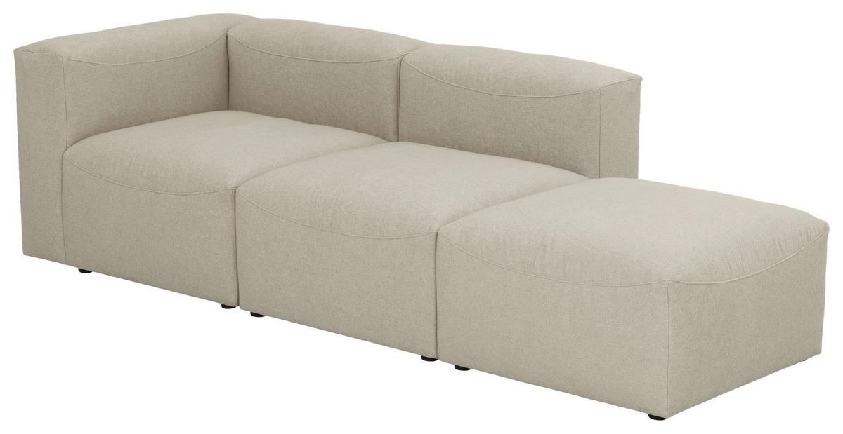 Ottomane Lena Creme Mit Echtem Rücken - Creme, Design, Textil (250/73/100cm) - Max Winzer