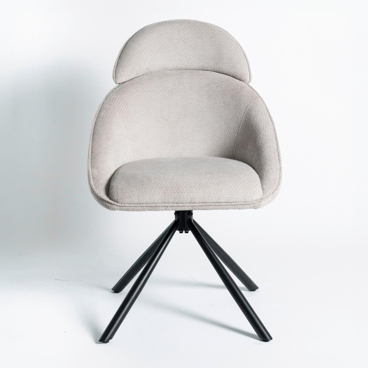 Stolička s podrúčkami Maira, bledo-sivá, s látkovým poťahom - čierna/svetlosivá, Modern, kov/textil (59,5/93/66cm) - Bessagi Home