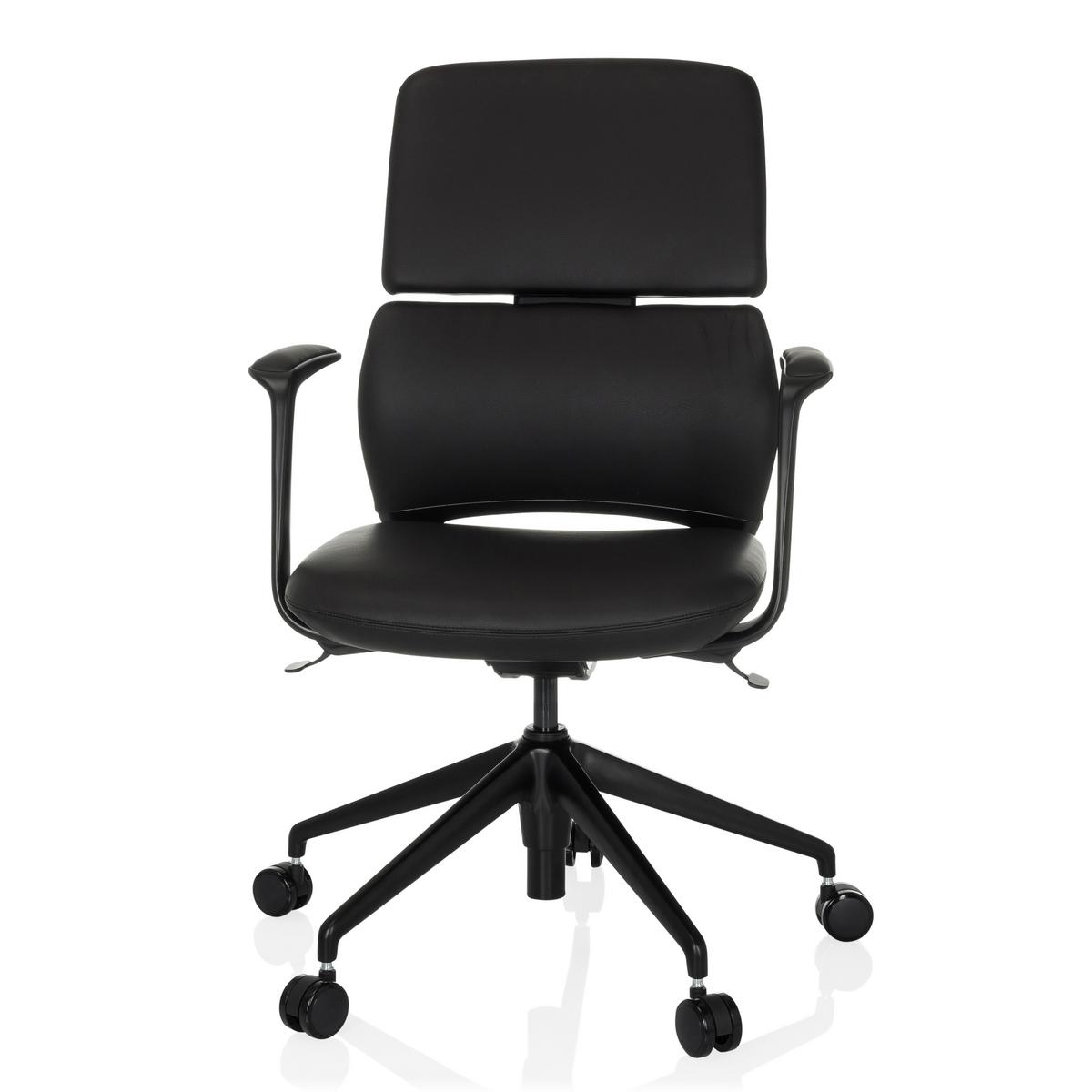 Drehstuhl Schwarz B: 62 cm - Schwarz, MODERN, Leder/Kunststoff (62/98-108/60cm) - MID.YOU