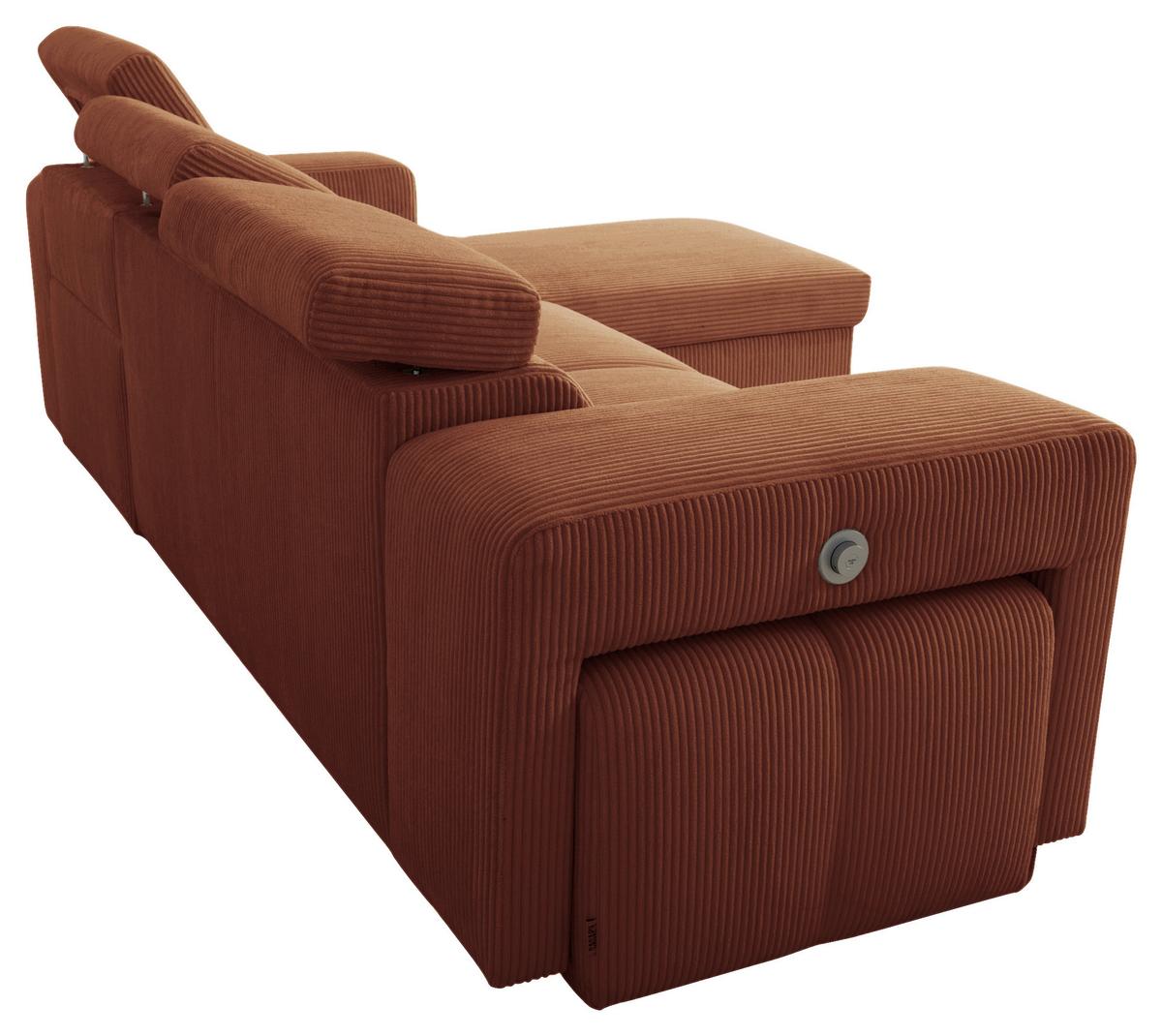 Ecksofa Sirius M terracotta, 251x165cm - Terracotta, KONVENTIONELL, Holz/Holzwerkstoff (251/165cm)