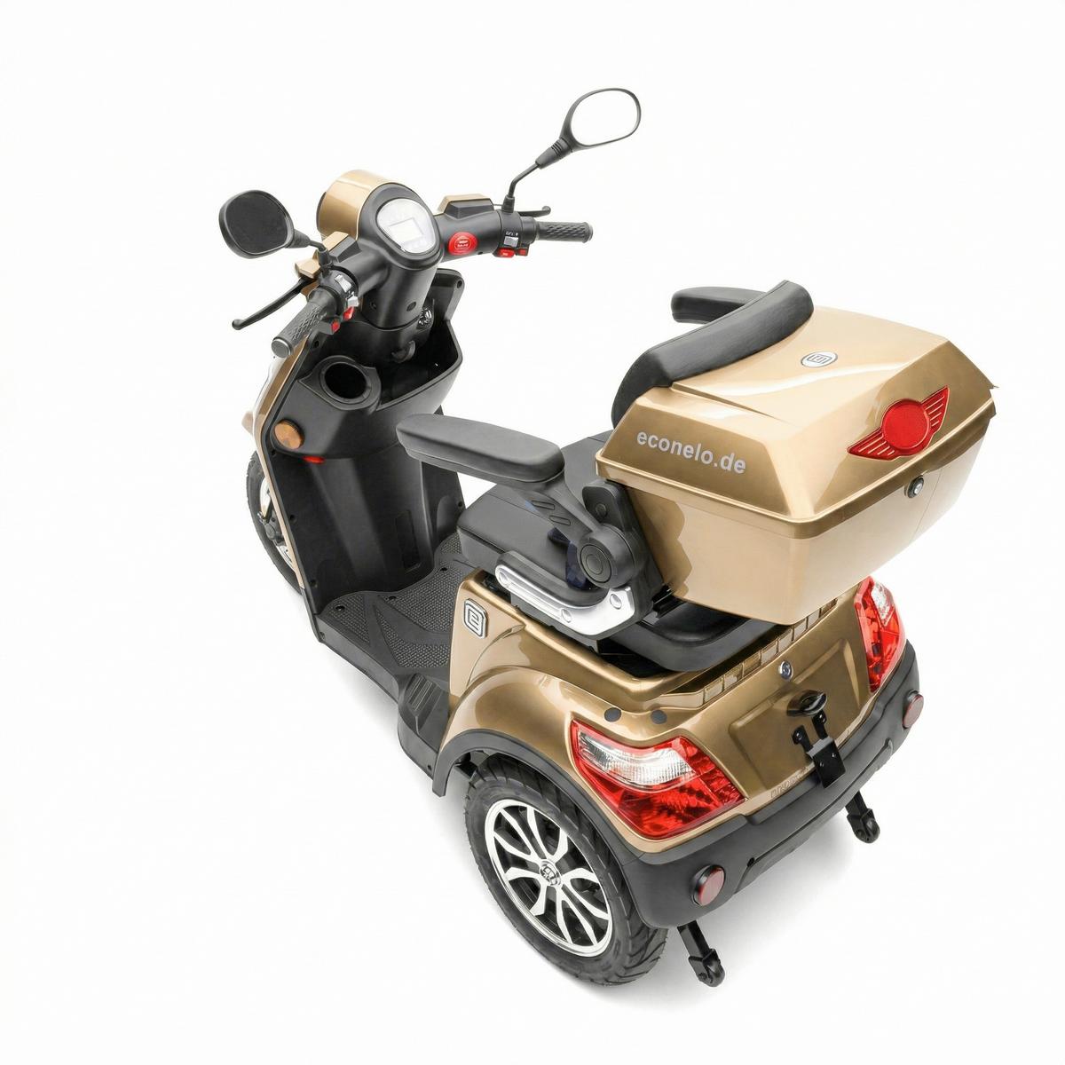 E-Seniorenmobil YOGI-IQ Blei-Akku, 3-Rad, 1000W - Cognac, Basics, Kunststoff/Metall (152/67/102cm)