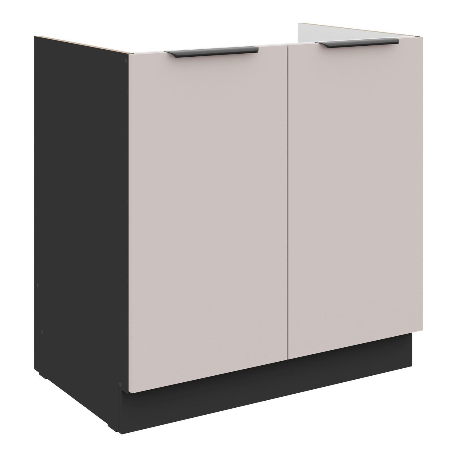 Mosogató Alsószekrény Arona 80/82cm - bézs/fekete, Modern, faalapú anyag (80/82/52cm)