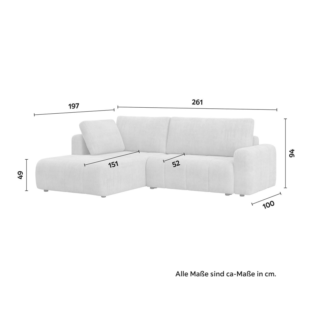 Sedací souprava GIA, levá světle šedá - černá/světle šedá, Moderní, dřevo/textil (261/94/197cm) - Bessagi Home