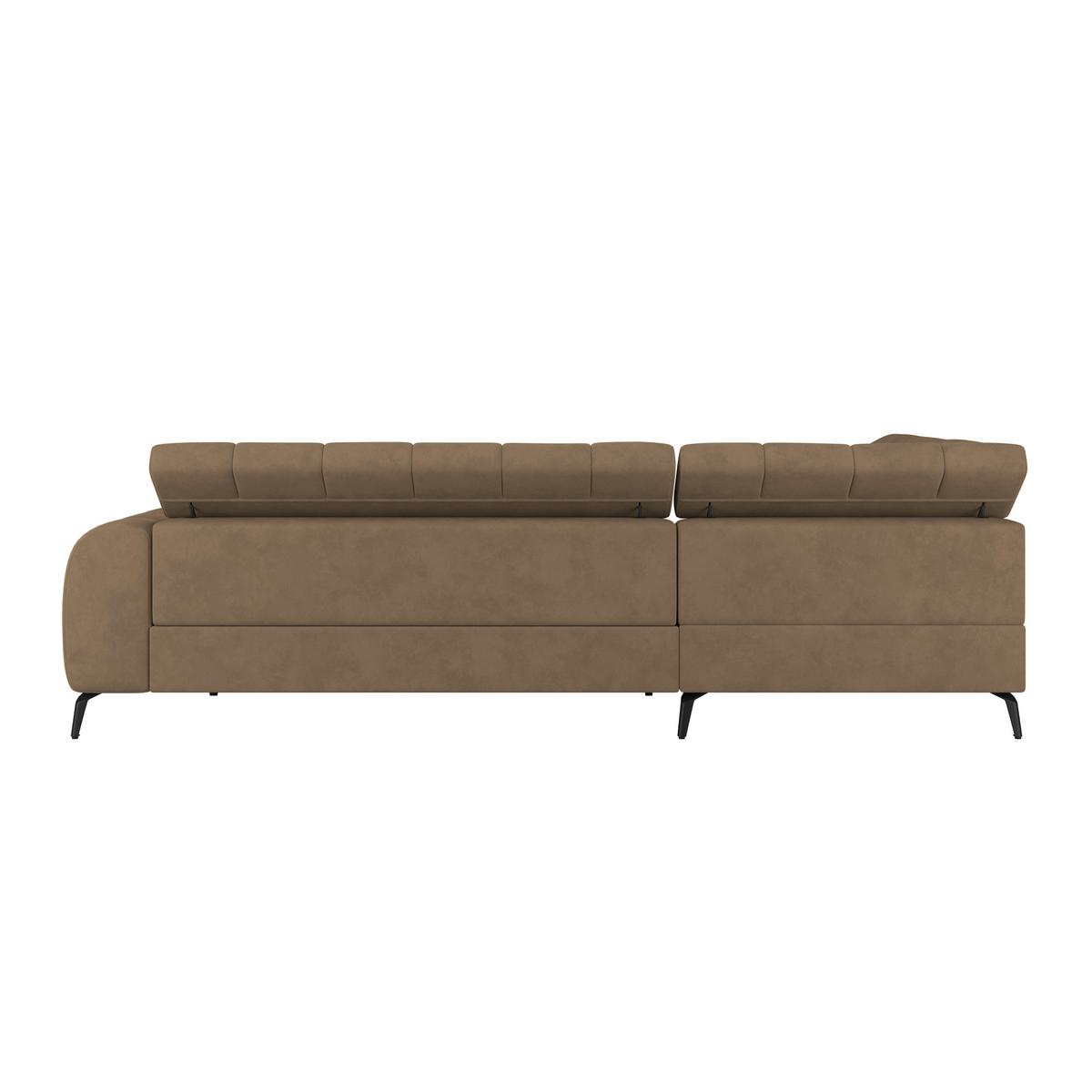Ecksofa Volf Links New Braun, S: 203x261 Cm - Schwarz/Braun, Trend, Kunststoff/Textil (203/261cm)