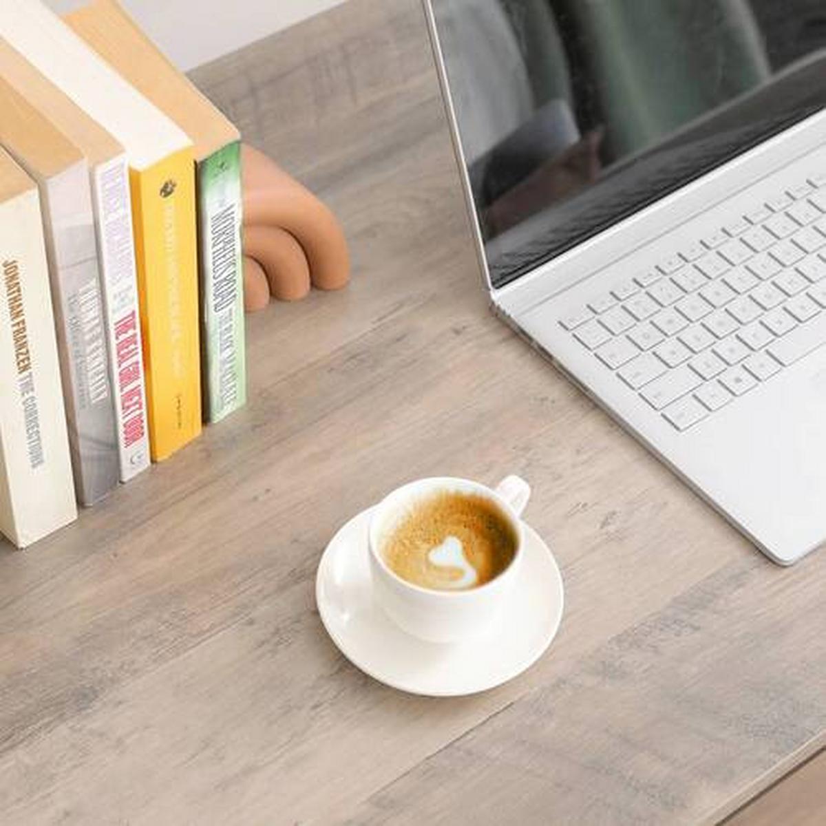 Schreibtisch B: 120, H: 75 Greige/Schwarz - Greige/Schwarz, Basics, Holzwerkstoff/Metall (120/60/75cm) - Boxxx