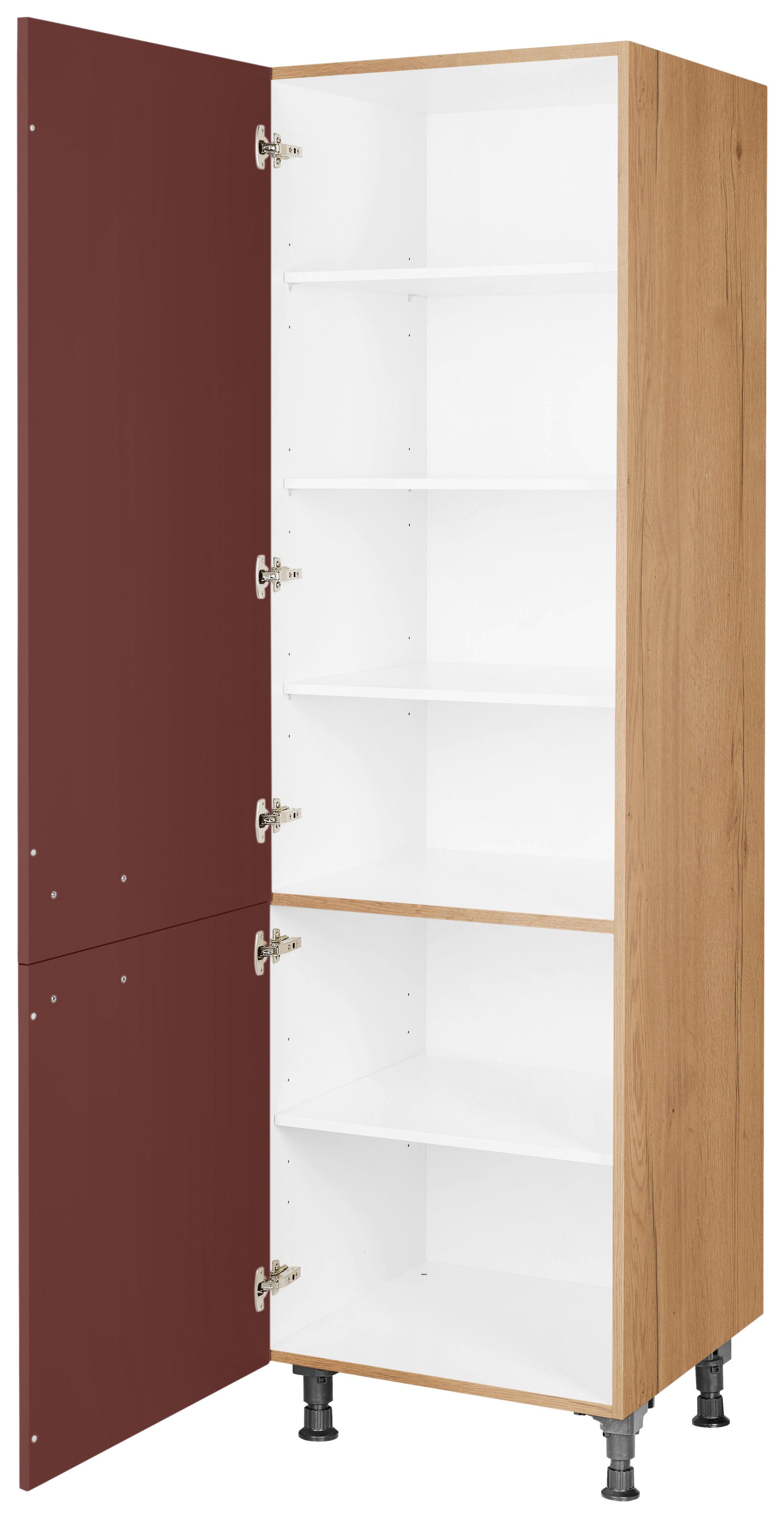Geschirrschrank Easytouch - Eichefarben/Rot, MODERN, Holzwerkstoff (60/216,6/58cm) - Nobilia