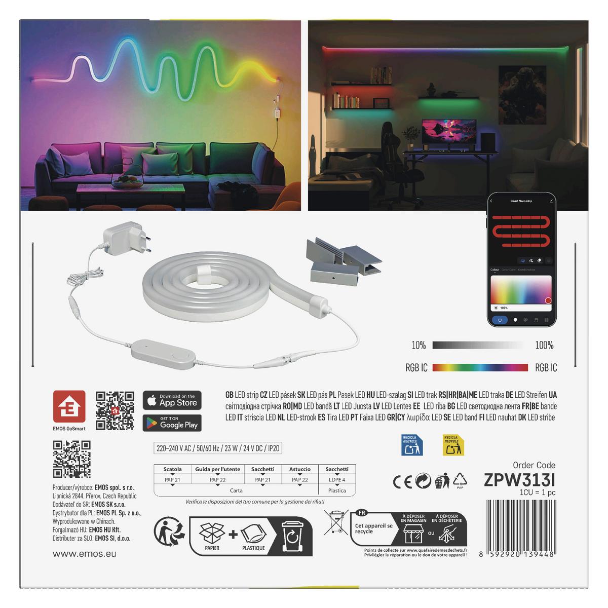 Rugalmas Led Szalag Gosmart Kb. 3m - többszínű, Basics, műanyag (300cm)