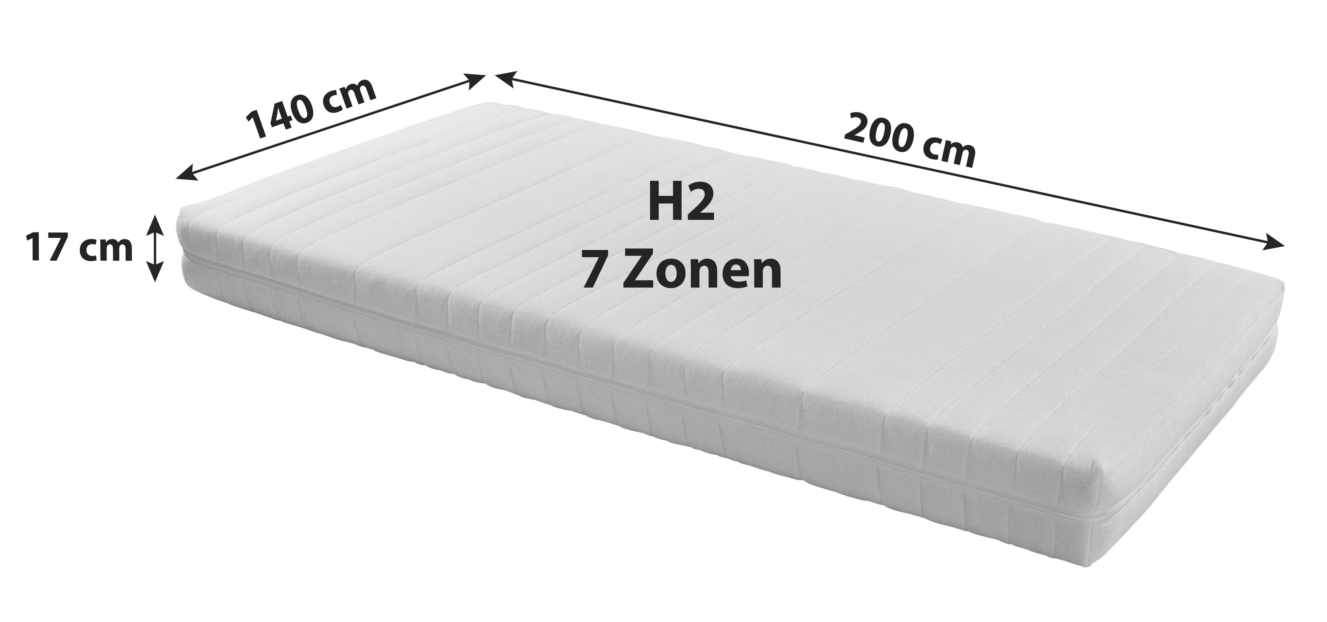 Kaltschaummatratze Lisi 140x200 cm H2 H: 17 cm - Weiß, KONVENTIONELL, Textil (140/200cm) - Primatex