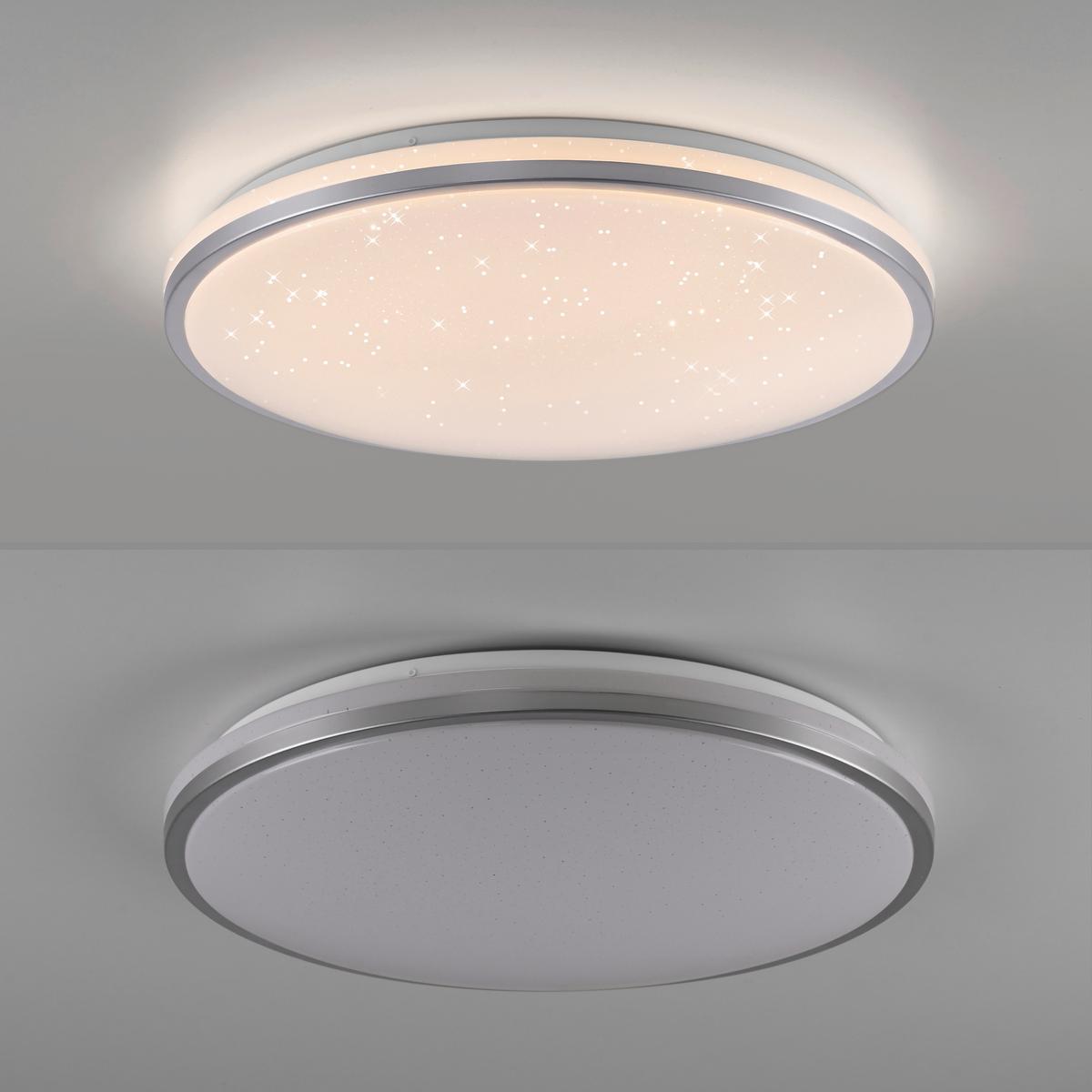 LED-Deckenleuchte, 24w 14295-21 - Silberfarben, Basics, Kunststoff/Metall (49,3/49,3/9,5cm)