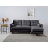 Ecksofa Noret Dunkelgrau S: 223x157 Cm - Dunkelgrau/Buchefarben, Design, Textil (223/157cm) - MID.YOU
