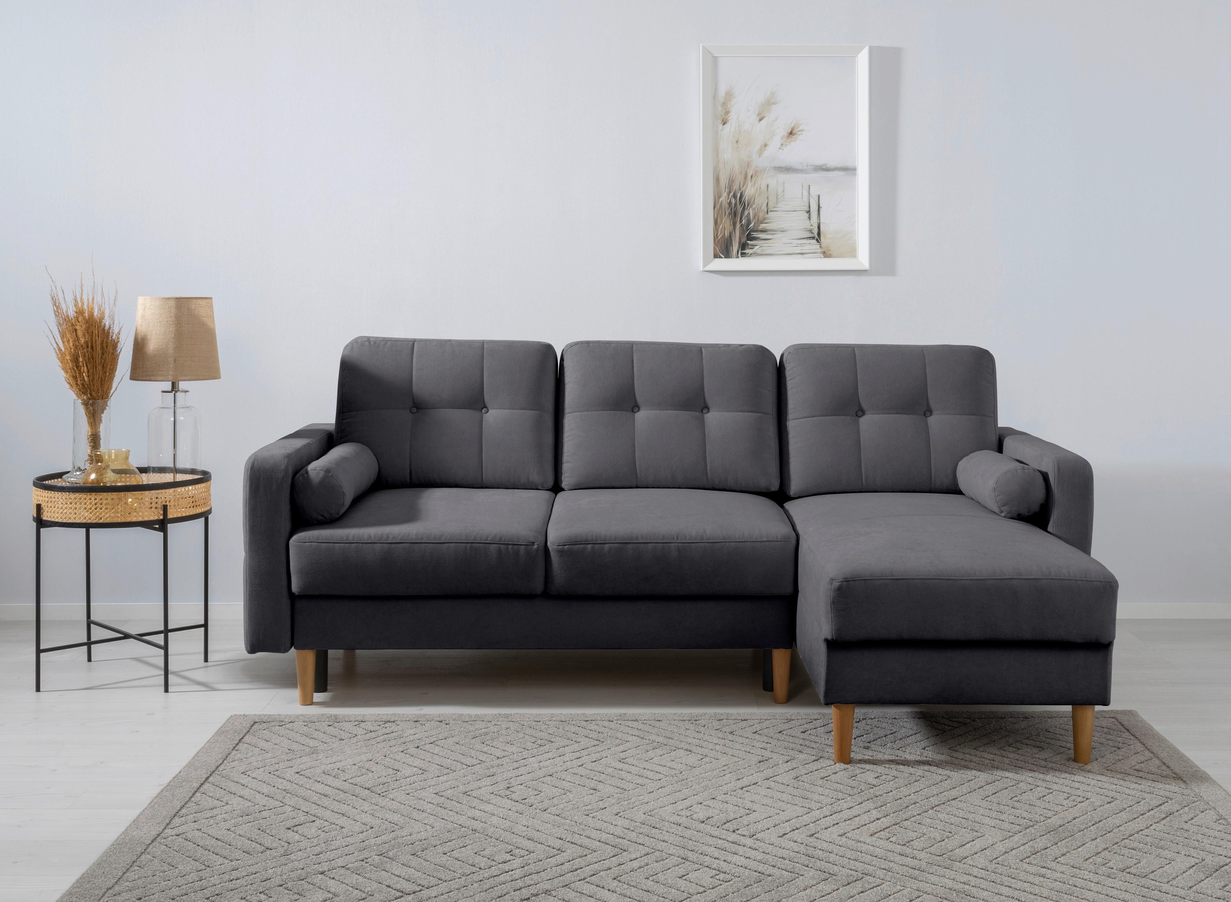 Ecksofa Noret Dunkelgrau S: 223x157 cm